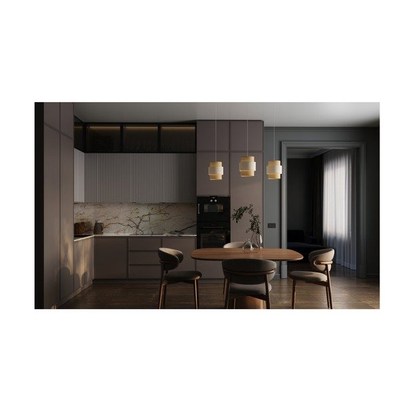 Dabīga toņa piekaramā lampa ar rotangpalmas abažūru/ar auduma abažūru Abra 2 – GTV-image-1