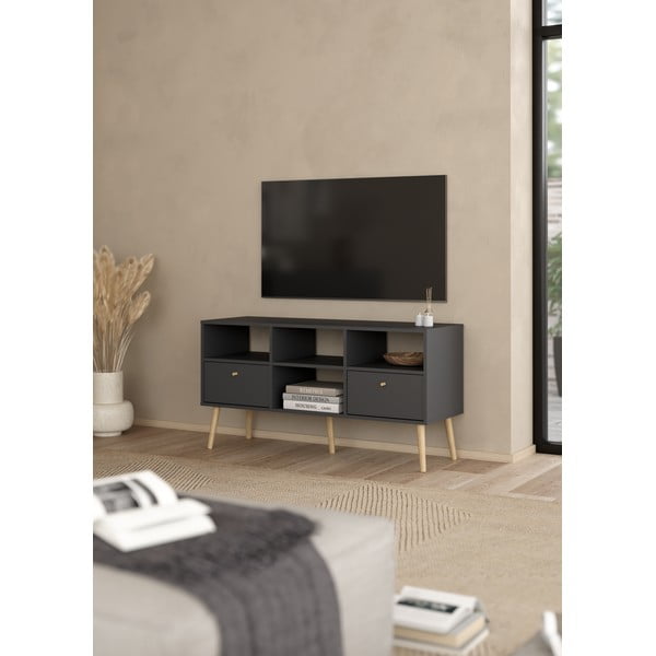 Antracīta pelēks TV galdiņš 117x61 cm Bodo – Tvilum-image-1