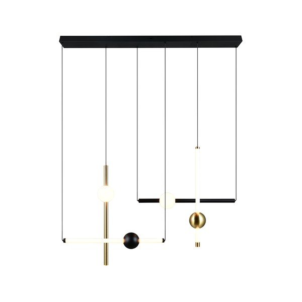 Melna/zelta krāsas LED piekaramā lampa ar regulējamu spilgtumu Melita – Trio