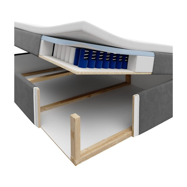 Bēša samta divguļamā gulta Mazzini Beds Mimicry, 160 x 200 cm-image-2