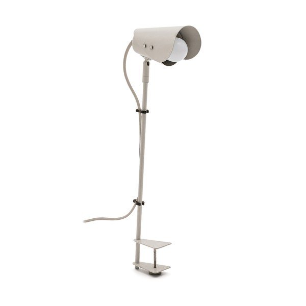 Gaiši pelēka metāla galda lampa ar klipsi (augstums 51 cm) Jula – Kave Home