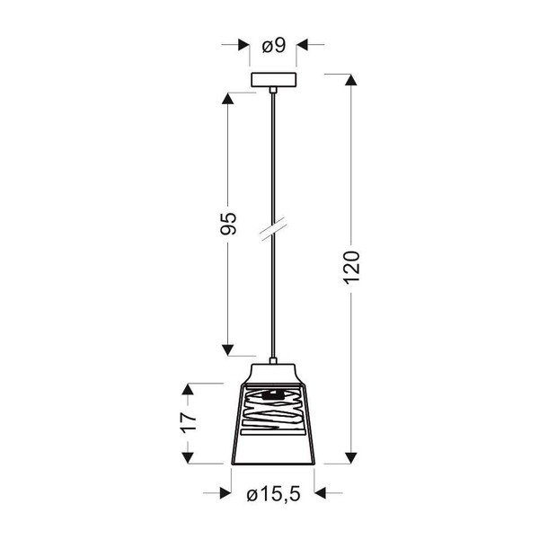 Melna piekaramā lampa ar stikla abažūru Fresno – Candellux Lighting-image-3