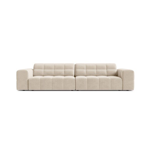 Krēmkrāsas samta dīvāns 252 cm Chicago – Cosmopolitan Design