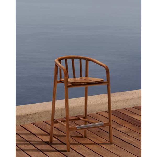 Dabīga toņa masīvkoka dārza bāra krēsls Turqueta – Kave Home-image-1