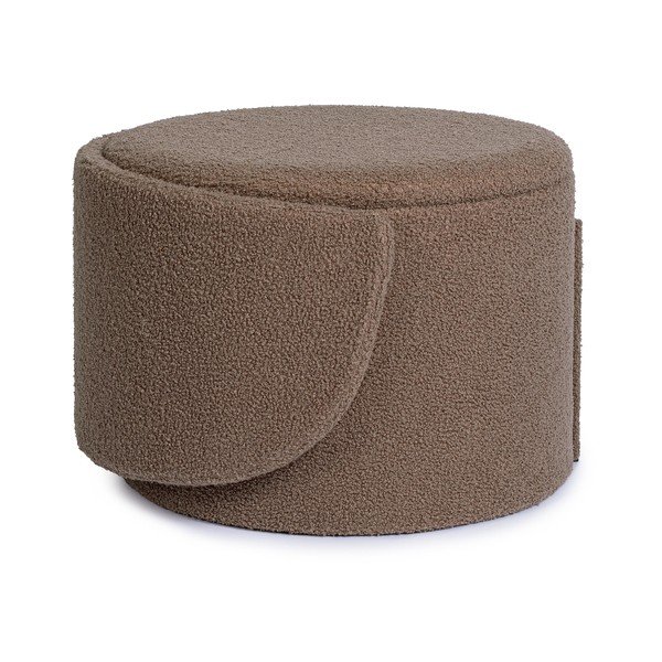 Pelēkbrūns pufs no buklē auduma Anthea – Yes Everyday-image-3