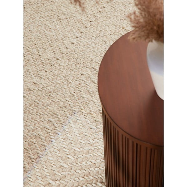 Krēmkrāsas/ziloņkaula krāsas ar rokām darināts paklājs no vilnas maisījuma 200x290 cm Majoli – Elle Decoration-image-3