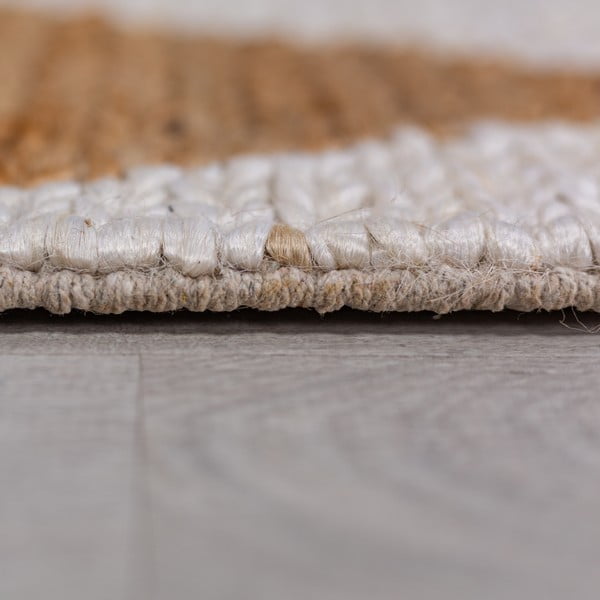 Balts/dabīga toņa ar rokām darināts paklājs no džutas maisījuma 120x170 cm Effie Diamond – Flair Rugs-image-4