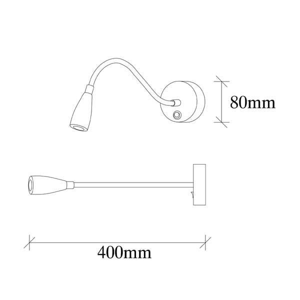 Zelta krāsas LED sienas lampa Reading – Opviq lights-image-4