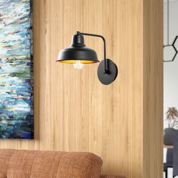Melna sienas lampa Berceste – Opviq lights-image-1