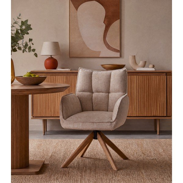 Krēmkrāsas polsterēti ēdamistabas krēsli (2 gab.) Marilla – Unique Furniture-image-1