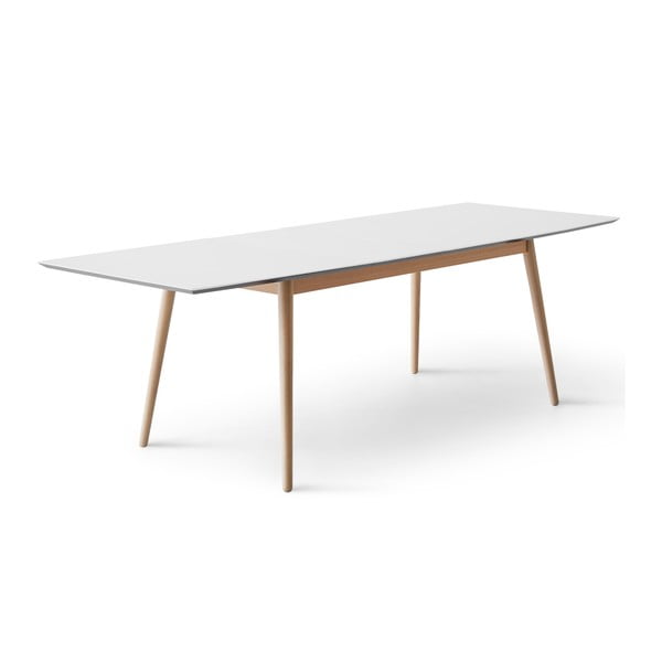 Balts/dabīga toņa izvelkams ēdamgalds ar baltu galda virsmu 90x165 cm Meza – Hammel Furniture-image-3