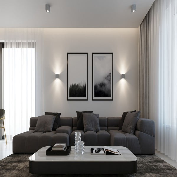 Pelēka prožektora tipa lampa 10x10 cm Geo – Sollux-image-1