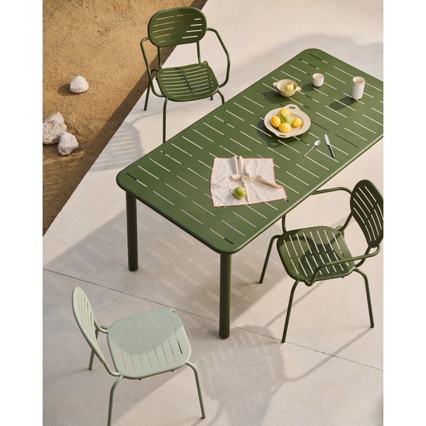 Tērauda dārza ēdamgalds 90x180 cm Brai – Kave Home-image-1