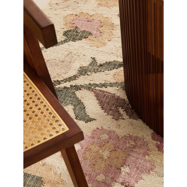 Krēmkrāsas ar rokām darināts džutas celiņa paklājs 80x200 cm Roya Violette – Elle Decoration-image-3