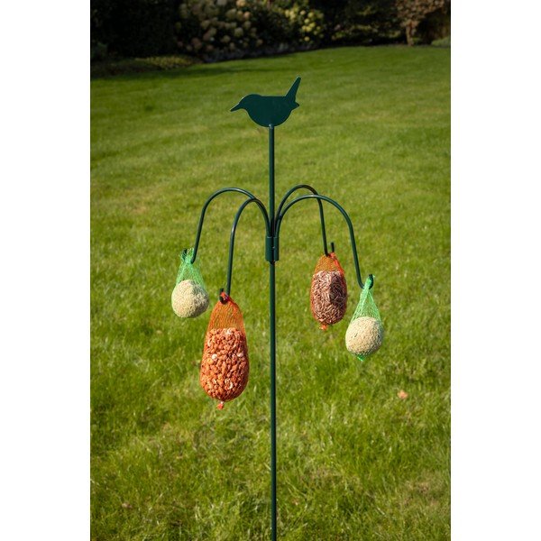 Tumši zaļa putnu barotava ar kātu Esschert Design, augstums 148 cm-image-1