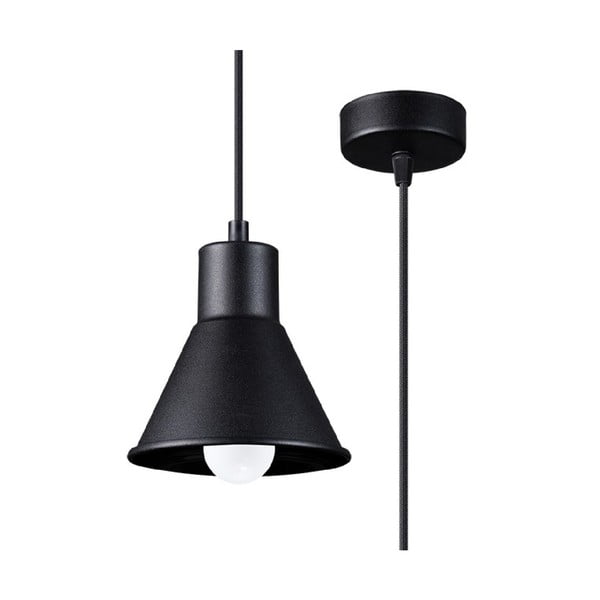 Melna piekaramā lampa ar metāla abažūru 14x14 cm Martina – Nice Lamps