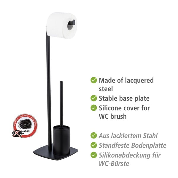 Tērauda tualetes papīra turētājs ar birsti Iria – Wenko-image-4