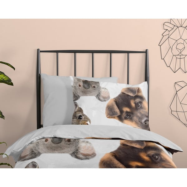 Vienguļamā kokvilnas bērnu gultas veļa 140x220 cm Semmie – Good Morning-image-2