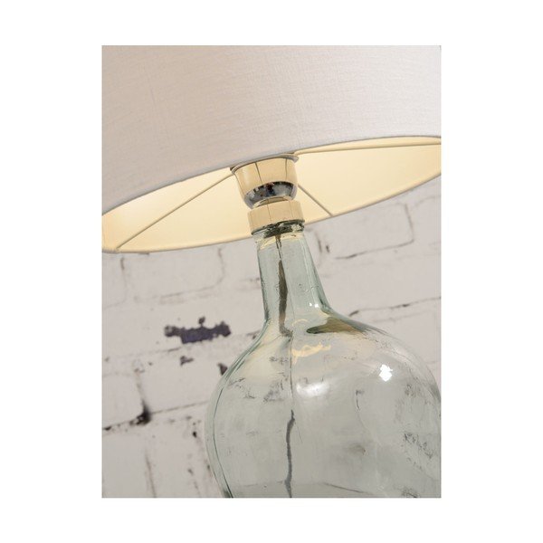 Galda lampa ar baltu abažūru un pārstrādāta stikla struktūru Good&Mojo Murano, ⌀ 47 cm-image-1