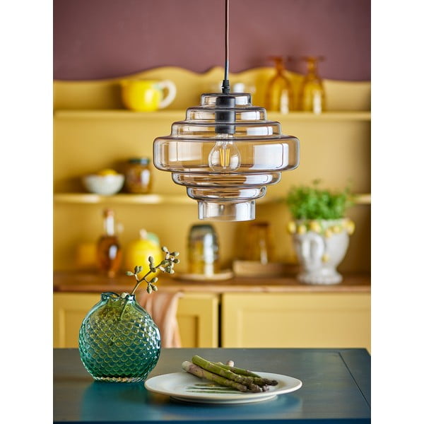 Brūna piekaramā lampa ar stikla abažūru ø 27 cm Ilua – Bloomingville-image-1