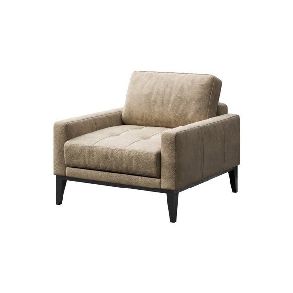 Bēšs ādas imitācijas atpūtas krēsls MESONICA Musso Tufted-image-2