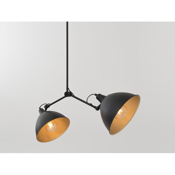 Melna/zelta krāsas piekaramā lampa ar metāla abažūru 104x104 cm Coben – CustomForm-image-1