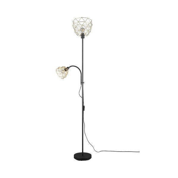 Melna/zelta krāsas stāvlampa ar metāla abažūru (augstums 180 cm) Haval – Reality-image-1