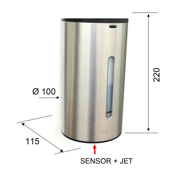 Matētas sudraba krāsas nerūsējošā tērauda automātisks ziepju dozators 650 ml – Sapho-image-3
