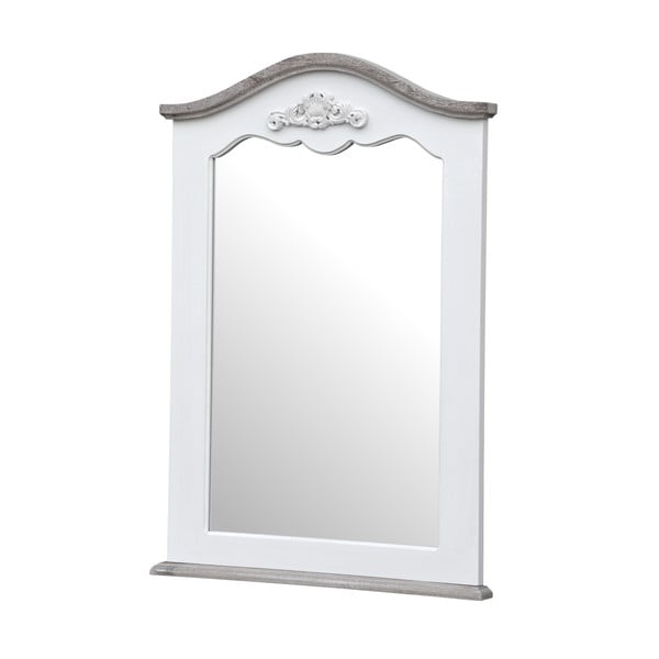 Balts papeles koka sienas spogulis ar dabīgām detaļām Livin Hill Rimini, 60 x 85 cm