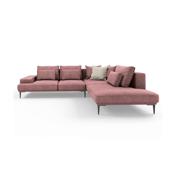 Rozā izvelkamais stūra dīvāns Interieurs 86 Liege, labais stūris-image-2