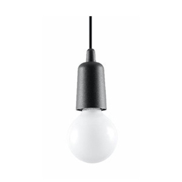 Melna piekaramā lampa 9x9 cm Rene – Sollux-image-1