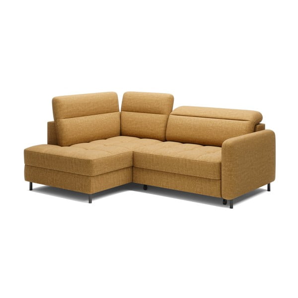 Dzeltens samta salokāms/ar uzglabāšanas vietu stūra dīvāns (ar kreiso stūri/L veida) Barea – ELTAP-image-2