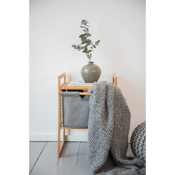 Pelēks/dabīga toņa bambusa zems vannas istabas skapis 40x56 cm Bahari – Wenko-image-1