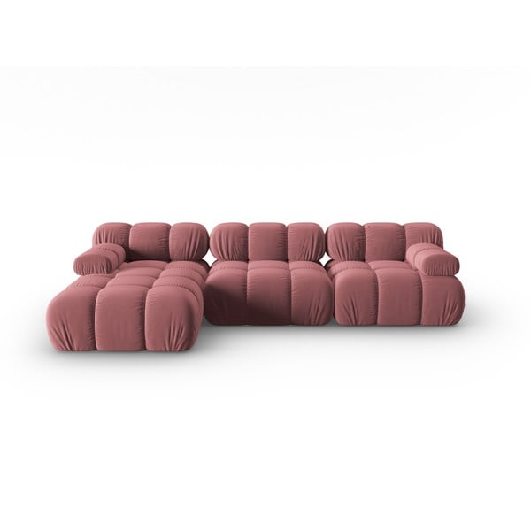 Rozā samta dīvāns 285 cm Bellis – Micadoni Home
