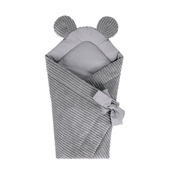 Pelēka velveta bērnu ietinamā sedziņa 35x65 cm – Meowbaby