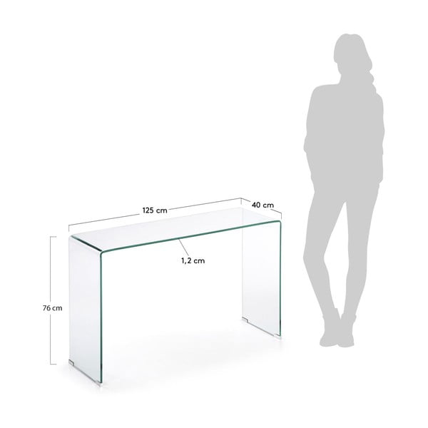Stikla konsoles galds 40x125 cm Burano – Kave Home-image-4