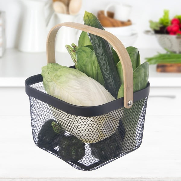 Stiepļu metāla uzglabāšanas grozs 24,5x24,5x30 cm Radka – Orion-image-4