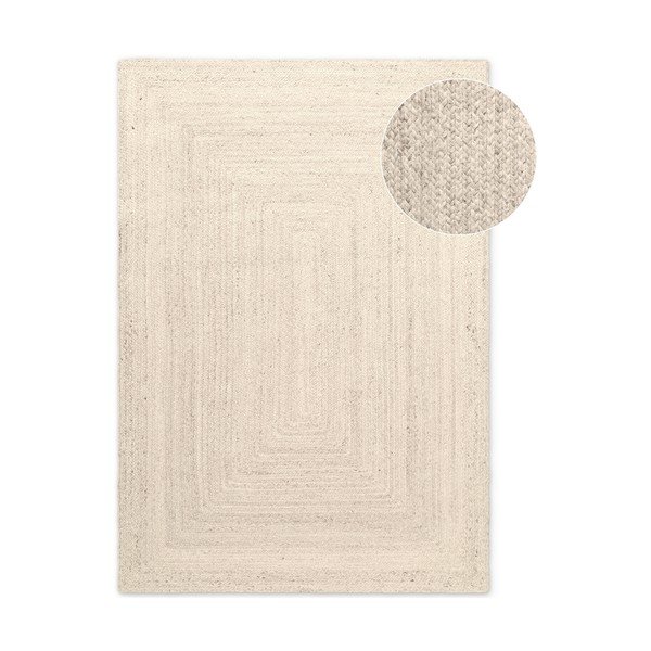 Krēmkrāsas divpusējs/ar rokām darināts džutas paklājs 120x180 cm Juno – Hanse Home