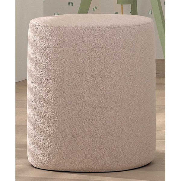 Gaiši rozā bērnu pufs no buklē auduma MOON – Vipack-image-1