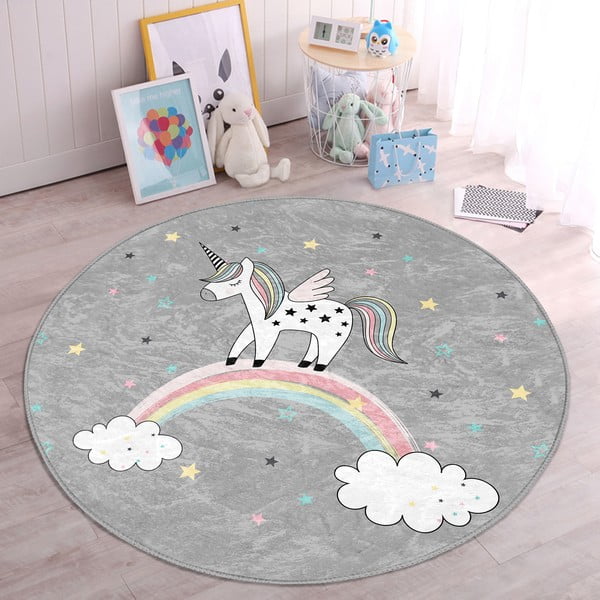 Pelēks bērnu paklājs ø 80 cm Comfort – Mila Home-image-4