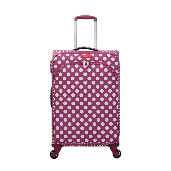 Violeti rozā bagāžas soma uz 4 riteņiem Lollipops Jenny, augstums 67 cm