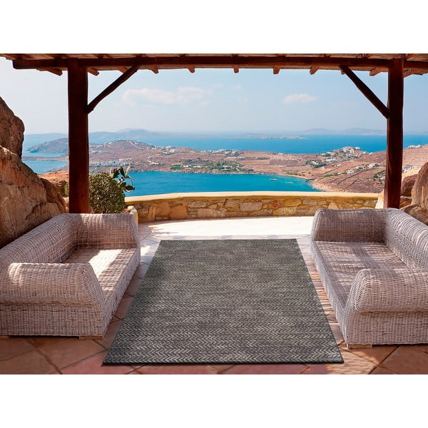 Antracīta pelēks āra paklājs 120x170 cm Panama – Universal-image-1