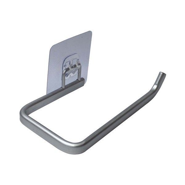 Spīdīgas sudraba krāsas metāla tualetes papīra turētājs ar uzstādīšanu bez urbšanas Filaire Aluminium – douceur d'intérieur-image-1