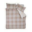 Brūna divguļamā gultas veļa no Sherpa flīsa 200x200 cm Cosy Sherpa Check – Catherine Lansfield