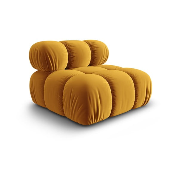 Dzeltens samta modulārais dīvāns  (vidējā moduļa) Bellis – Micadoni Home-image-3
