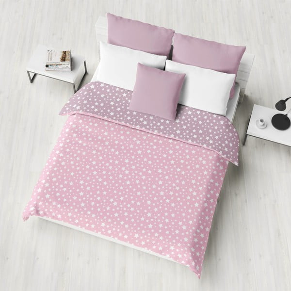 Rozā un violeta gaiši stepēts gultas pārklājs Cassie Puro, 200 x 220 cm