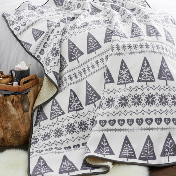 Pelēks gultas pārklājs Catherine Lansfield Nordic Winter, 170 x 130 cm