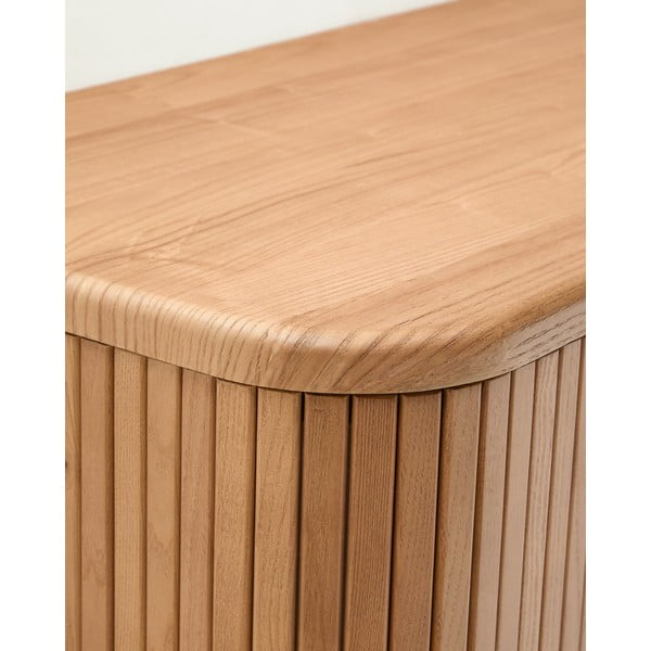 Dabīga toņa piekarams skapītis zem izlietnes ar oškoka imitāciju 90x40 cm Mailen – Kave Home-image-4