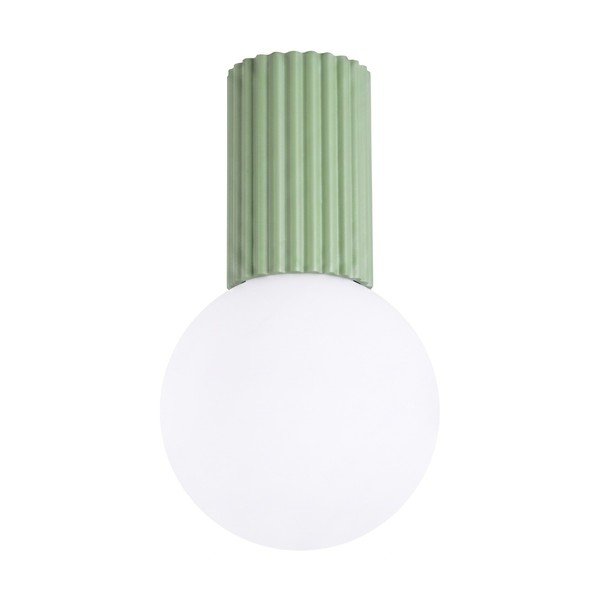 Salvijas zaļa griestu lampa no opāla stikla ø 12 cm Orbital – Sollux