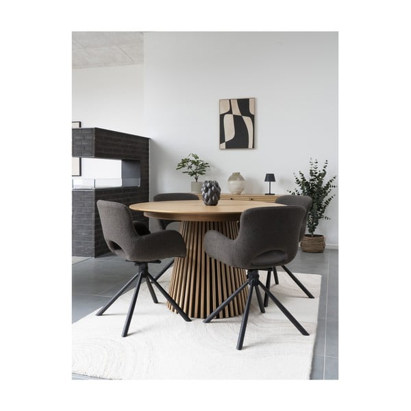 Apaļš izvelkams ēdamgalds ar ozolkoka imitācijas galda virsmu ø 120 cm Osaka – House Nordic-image-3